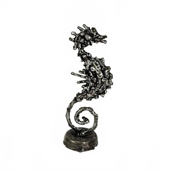Upcycled Industrial Steampunk Metal Art Seahorse Sculpture 7 in - Signed Chemo - Picture 4 of 9
